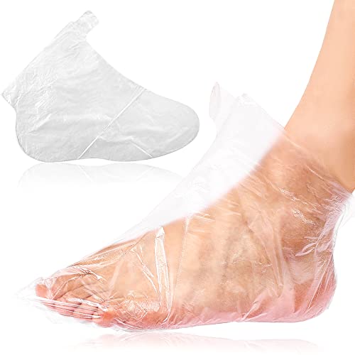 Parafina, revestimentos de banho para os pés, 200 pcs capas de pé de plástico, hidratante meias hidratantes
