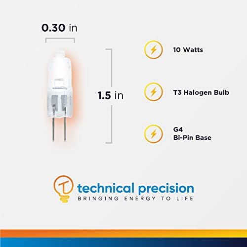Precisão técnica 10W Appliance Bulbo Substituição para W10886919 Lâmpada T3 de halogênio de 12V para