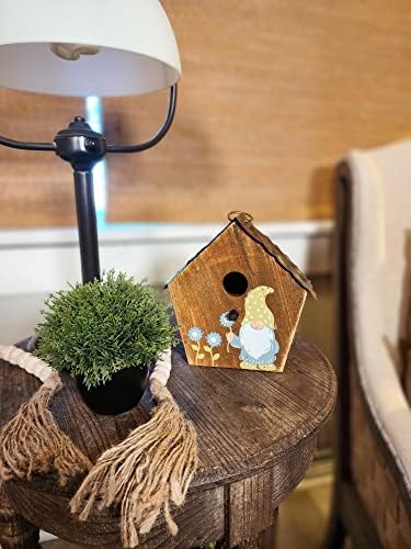 Carson Gnome Decorativo Gnome Temático House - Casa de pássaros pendurados ao ar livre para