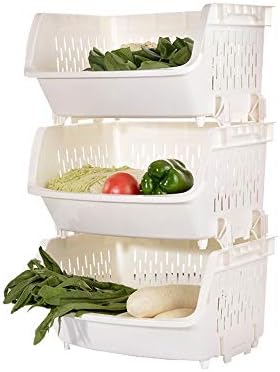Rack de armazenamento de canto ljjl, 3 andares de frutas e legumes - prateleiras de cozinha espessadas 3 cores