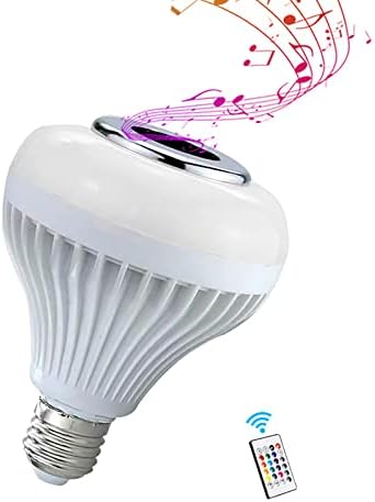 Lâmpada de lâmpada LED Bluetooth E27 RGB+Bulbo multicolor branco com alto -falante Bluetooth Remoto