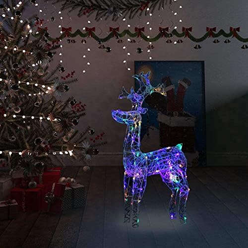 Decoração de Natal de Rena Mengk 90 LEDs 23,6 x6.3 x39.4 acrílico