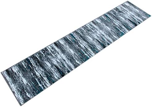 Rugs Masada, Rapeto de Coleção Stephanie Design contemporâneo moderno 1102 Cinza Branco Preto Turquesa Accent