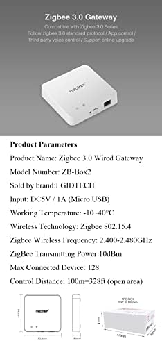 LGIDTECH ZB-BOX2 MIBOXER ZIGBEE 3.0 Gateway com fio
