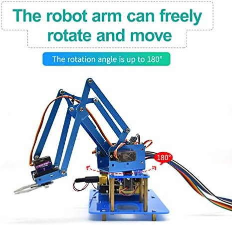 Keestudio Robot Arm Starter Kit para Arduino, 4DOF Robótica de codificação eletrônica ARM DIY Conjunto