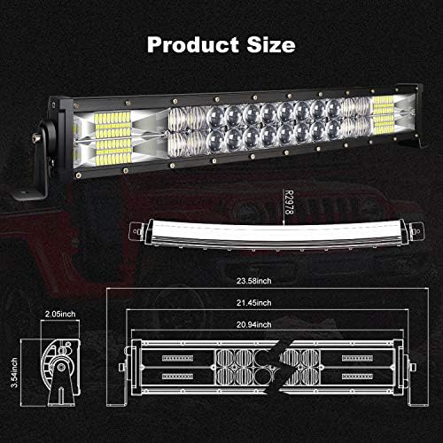 Barra de luz LED de LED de visão de terreno 2 polegadas Curvadas LED BAR OFF ROAD Luz com 2pcs 4in 60W