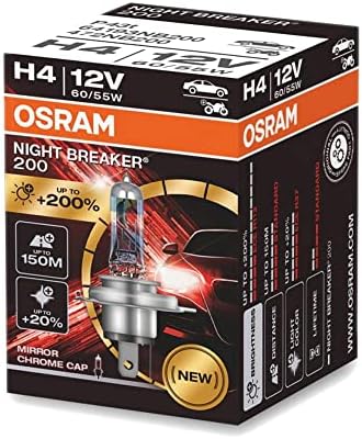OSRAM 64193NB200 Breaker noturno a laser 200 Halogen Bulb-H4-12V/60-55W-SINGLING