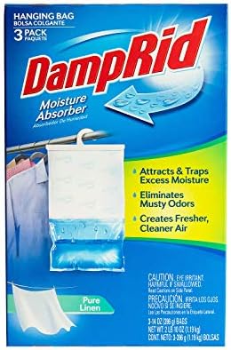 DAMPRID Pure Linen Holding umidade absorvedor, 3 pacote, para ar mais fresco e mais limpo em armários