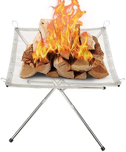 Campfire portátil Campfire Burning Rack de madeira em queima com tripé dobrável para o jardim de quintal