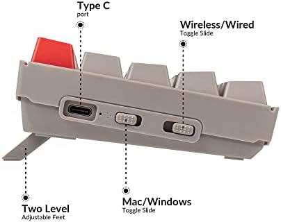 Teclado KeyChron K6 Hot-Swappable Wireless Mechanical Teckboard para Mac, 65% compacto 68 teclas, Bluetooth,
