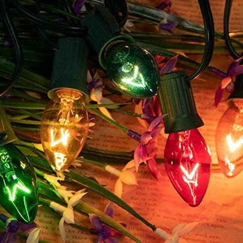 Lâmpadas de iluminação LXCOM C9 Lâmpadas incandescentes amarelas Bulbos de substituição de Natal E17 Luzes de