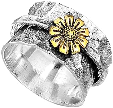 Moda Lady 925 Sterling Silver Ring Daisy Ring Ring Cubic Zirconia Girassol Dandelion Daisy Flower Rings Rings