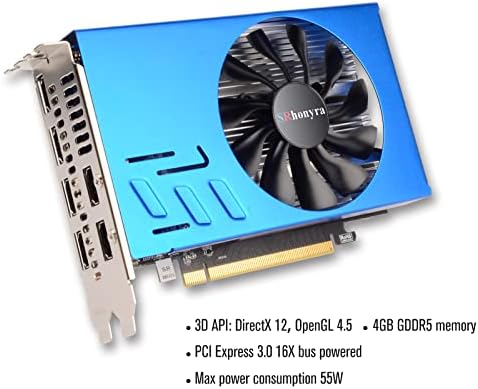 Srhonyra Radeon R7 350 HD7750 Card de 4 GB GDDR5 6HDMI Cartão de vídeo GPU PCI-Express de 128 bits de