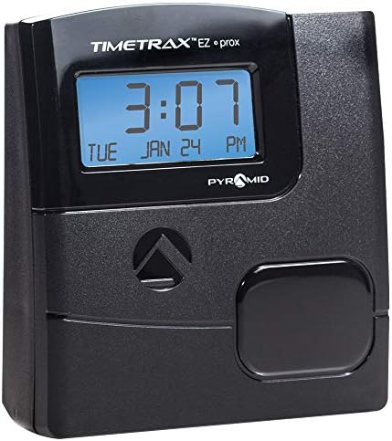 Sistemas de tempo da pirâmide TTEZEK TimeTrax Automated Swipe Card System Time Relógio Inclui download de software Timetrax, terminal, 50 cartões de deslizamento, cabos e guia de partida rápida, fabricado nos EUA, preto