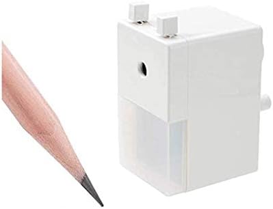 N/A Apontador de lápis manual, apontador de lápis portátil de montagem de mesa, caixa de resíduos duráveis