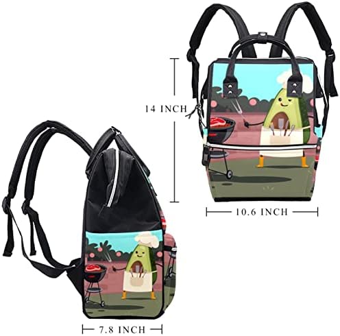 Mochila VBFOFBV Backpack, bolsas de viagem portáteis multifuncionais para homens, desenho animado de abacate engraçado