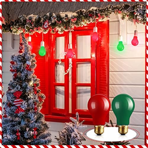 12 peças lâmpadas de Natal 50 watt a19 e26 lâmpadas verdes e vermelhas de lâmpadas coloridas de 120V de