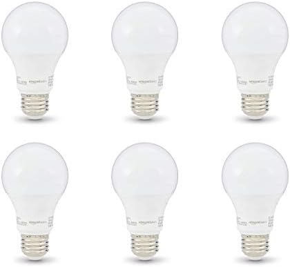Basics 40W equivalente, branco macio, não minimizível, 10.000 horas de vitalícia, lâmpada LED A19 | 6-pacote