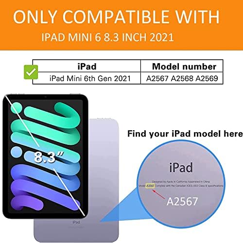 Caso do iPad Mini 6th Generation for Kids, HDTOP iPad mini 6 case Kid 8,3 polegadas 2021 com alça