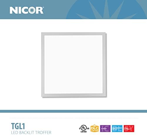 Iluminação nicor tgl122u40-4pk tgl troffer, 2 'x 2', branco