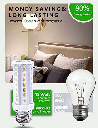 Lâmpada LED 100W equivalente 1200 lúmen 6500k Daylight White 10W Milho LED E26 Base de lâmpada não