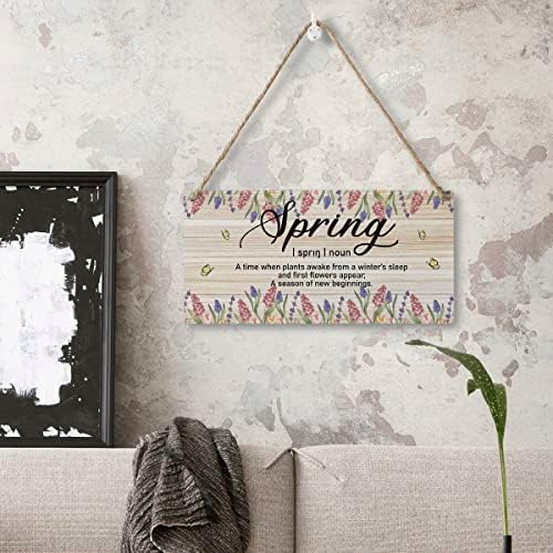 Definição floral de primavera Definição de madeira Decoração de parede de parede Flores rústicas Quotes de primavera
