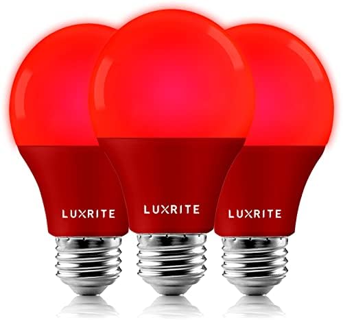LUXRITE A19 LED LUZ RED LUZBLS, 60W Equivalente, não-minimizível, UL listado, base padrão E26,
