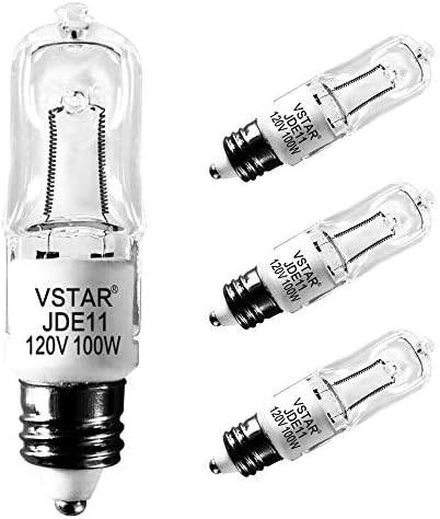 VSTAR JDE11 120V 100W Halogênio, lâmpada de halogênio E11 Lâmpada branca quente, diminuído e mini-candelabro