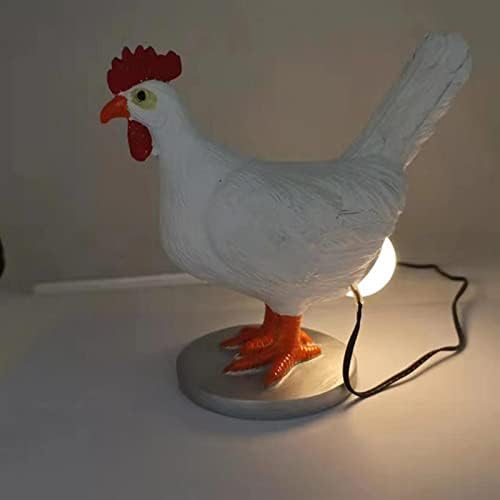 Ycrctc Taxidermy Chicken ovo luminária de lâmpada de galo, lâmpada de galinha de borda de galinha de galinha