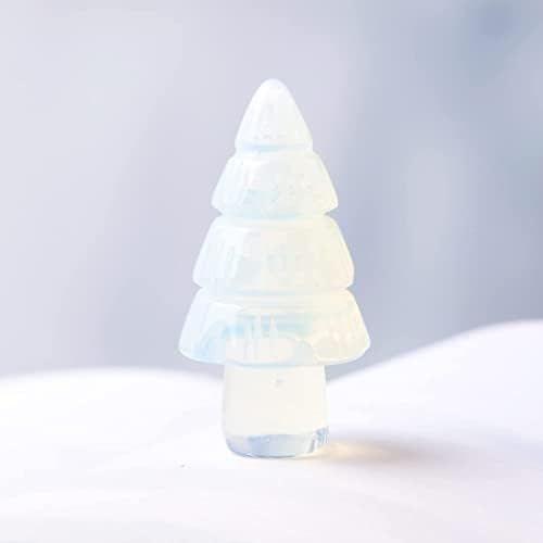 Ygline Crystal Christmas Tree Holiday Feliz, decoração de árvore de escultura em pedra, ornamento de mesa de papel