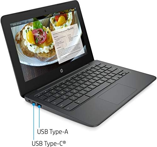HP 11.6 HD 1366 x 768 Chromebook Wled-Backlit, Intel Celeron N3350 até 2,4 GHz, 4 GB de memória, 32 GB Emmc,