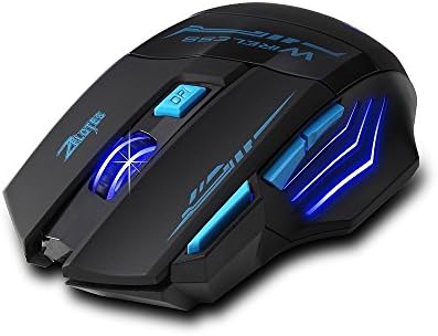 Zelotes F14 LED azul profissional 2400 dpi USB 2.4g Optical Wireless Gaming Mouse REDS para jogador