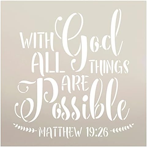 Com Deus todas as coisas possíveis estêncil por Studior12 | Mateus 19:26 | Craft DIY Bíblia Decoração da casa
