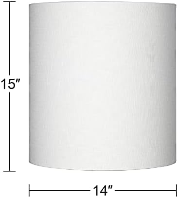 Conjunto de 2 luminárias de tambor de capa dura tons médios brancos 14 top x 14 inferior x 15