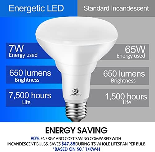 Luzes de inundação internas de lâmpada LED de BR30 energéticas 65W 5000k Daylight, 650 lm, base E26, 7500