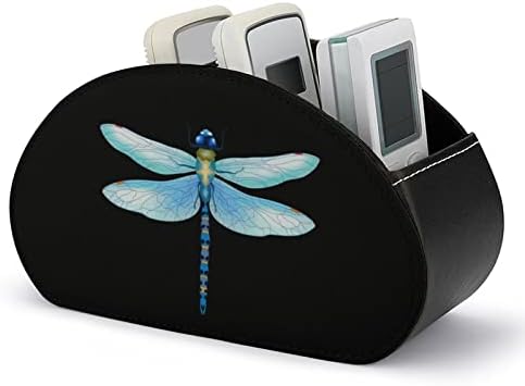 Blue Dragonfly Modern Remote Control titular com 5 Compartamentos PU Couro Muti-Funcional Organização de Organizador