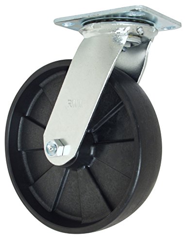 RWM Casters 45 Série Caster, giro giratória, roda de nylon de alta temperatura, rolamento de rolos,