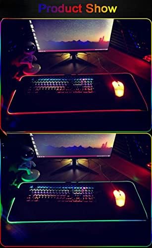 Almofada de mouse luminosa e espessada aumentada e espessada com o teclado da almofada de teclado de jogo leve