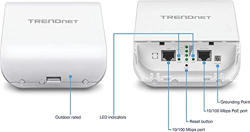 TrendNet 10DBI sem fio N300 ao ar livre ao ar livre de ponte de ponte ponto a ponto pré-configurado,