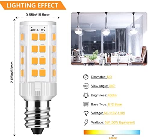 Bulbos de LED de potência E12 Amazing, 5W lâmpadas de candelabra led 50w Lâmpada de base de candelabros