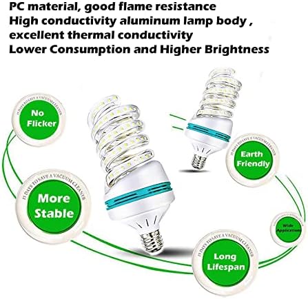 Bulbos LED em espiral de 30W, lâmpadas de milho LED E26/E27, luz do dia 6000k, não-minimizáveis, AC85-265V para