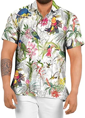 BEUU 2022 NOVAS camisas havaianas masculinas, Button de manga curta de verão para cima Tops Tropical