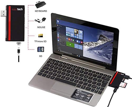 Navitech 2 em 1 laptop/tablet USB 3.0/2.0 Adaptador de cubo/entrada Micro USB com o leitor de cartão