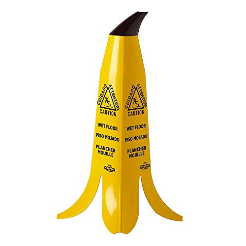 4 Conjunto - 2 'Banana amarela cone de piso molhado com haste marrom