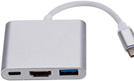 Chysp 3 em 1 USB C Hub PD USB 3.0 Adaptador multitor USB 3.1 Tipo C Masculino para HDMI Compatível