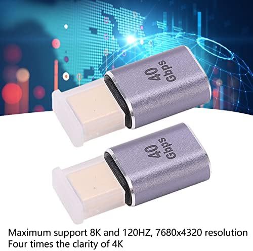 2pcs Mini USB C Adaptador 40 Gbps Liga direta Shell Tipo C Masculino para Tipo C A adaptador feminino Acessórios