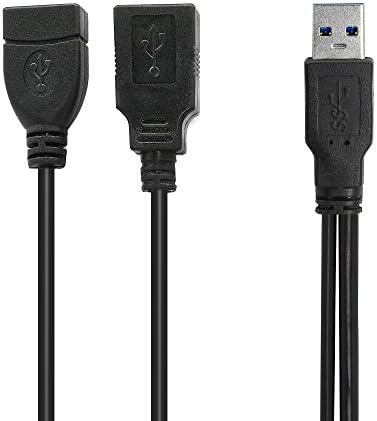 Gintoyun USB 3.0 Splitter Cable, USB tipo A 3.0 masculino a 3.0 fêmea e 2.0 Cabo de extensão feminino y Feminino