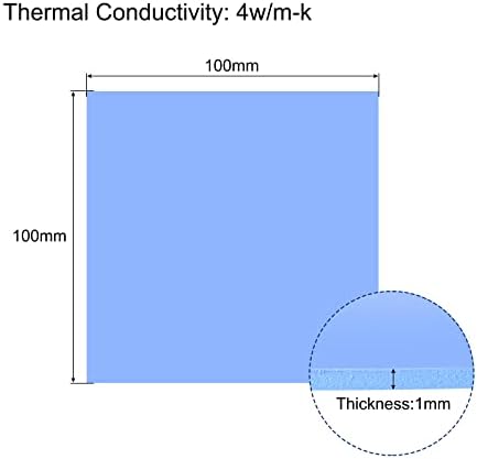 Meccanixity Thermal Pad Heat Condução Padrões de silicone condutores 100 x 100 x 1 mm 4W para componentes