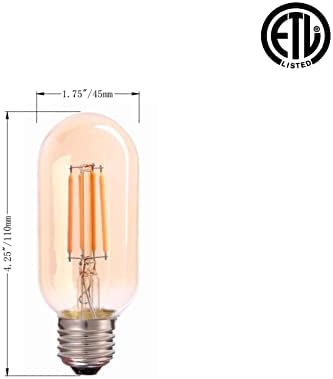 Txlovest Lyming vintage LED Edison Bulbs, 5W, equivalente 60W, base não-minimizável, base de lâmpadas E26,