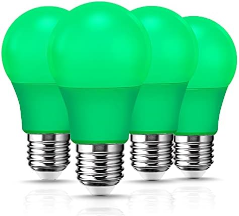 Lâmpada de LED verde, lâmpadas de colorido A19 equivalentes 60W, base E26, luzes LED verdes para varanda, decoração
